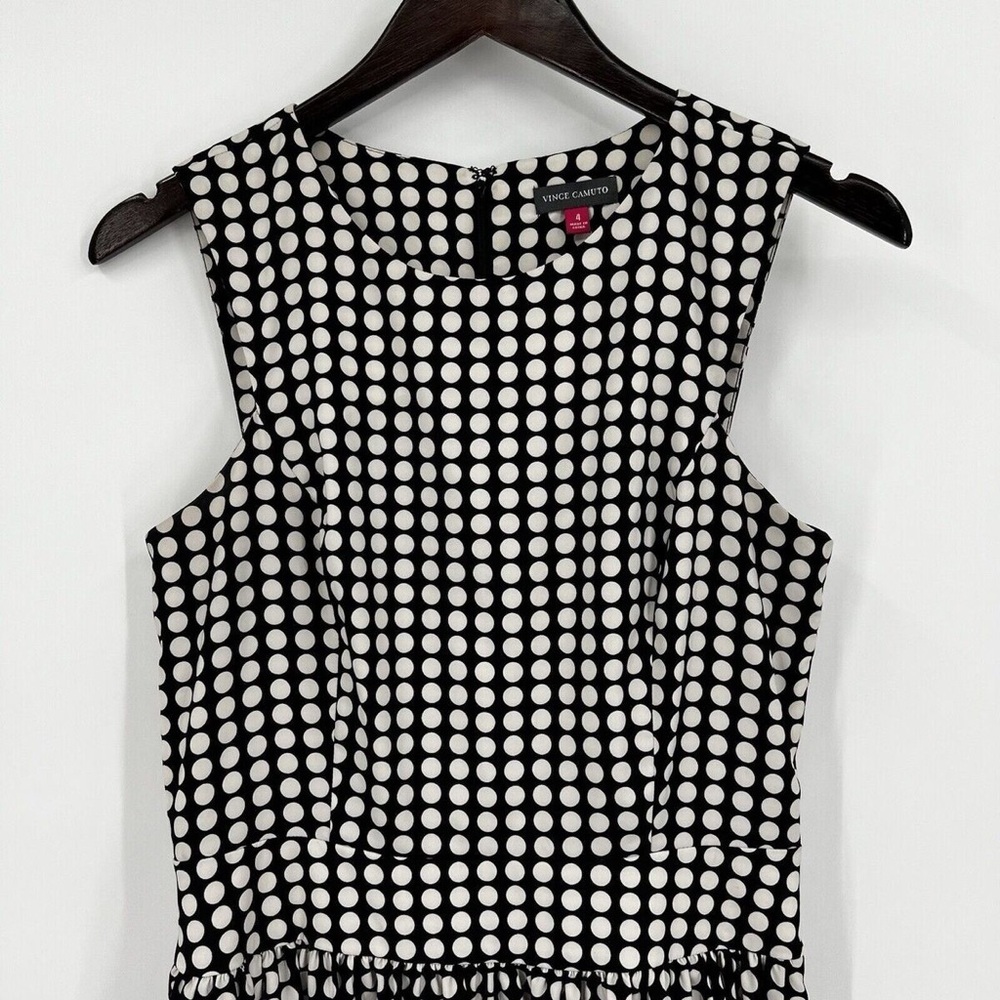 Vince Camuto Black and White Sleeveless A-Line Dress